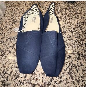 NWT TOMS Men's Alpargata Navy Recycled Cotton Canvas Shoes Size 14